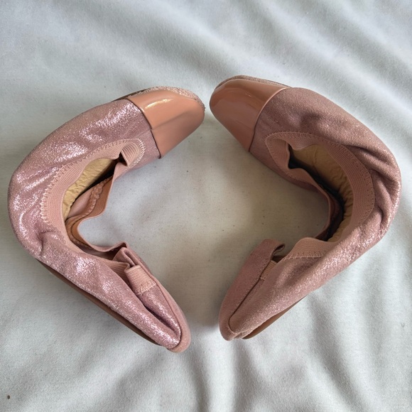 YS YOSI SAMRA Scarlet Two Tone Foldable Ballet Flats Size 8 / 6Y Rose Cloud - Picture 6 of 9